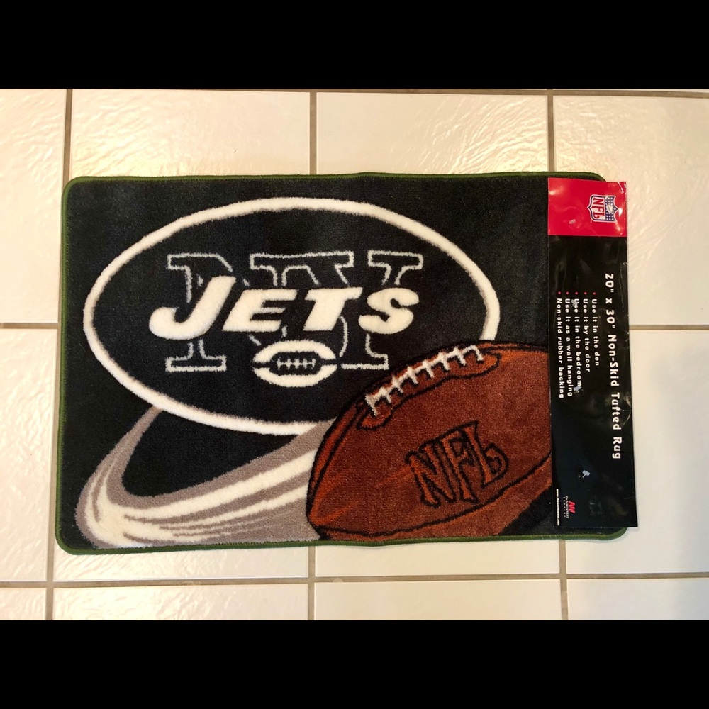 NEW —NY JETS 20” x 30” NON-SKID RUG